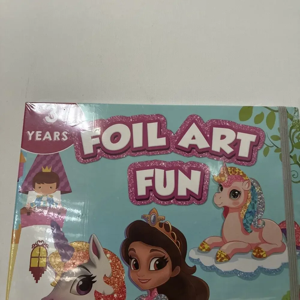 Foil Art Fun Unicorns & Princesses 100 + Foam Stickers 120 Foil Sheets Brand New